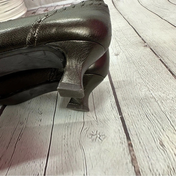 stuart weitzman leather designer kitten heel pump bronze color sz 9 SS narrow - Picture 13 of 14